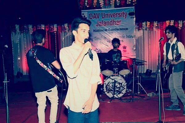 Vocalist performing live on stage