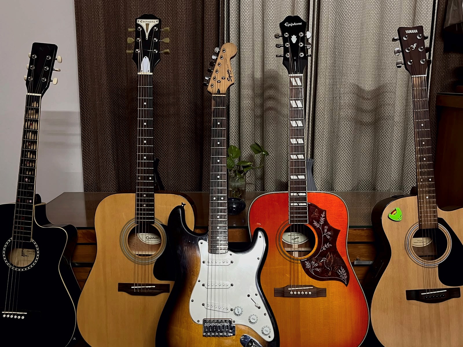 Musical instruments in the studio